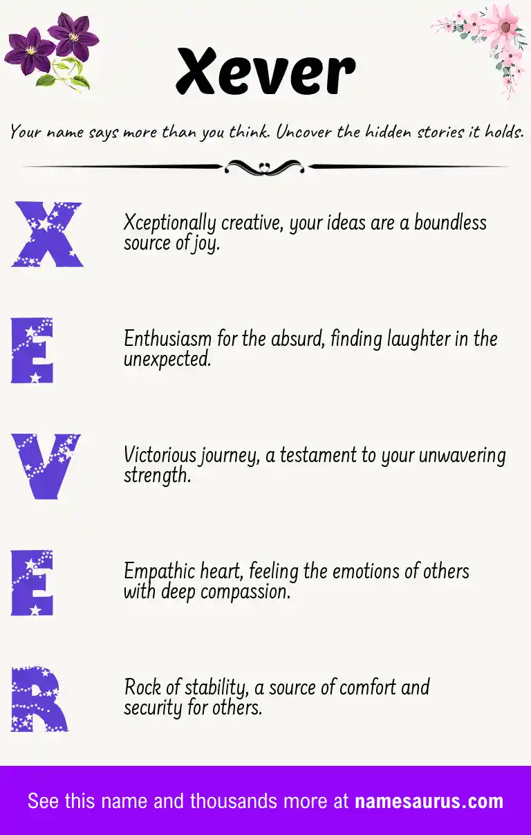 Acrostic poem about Xever.