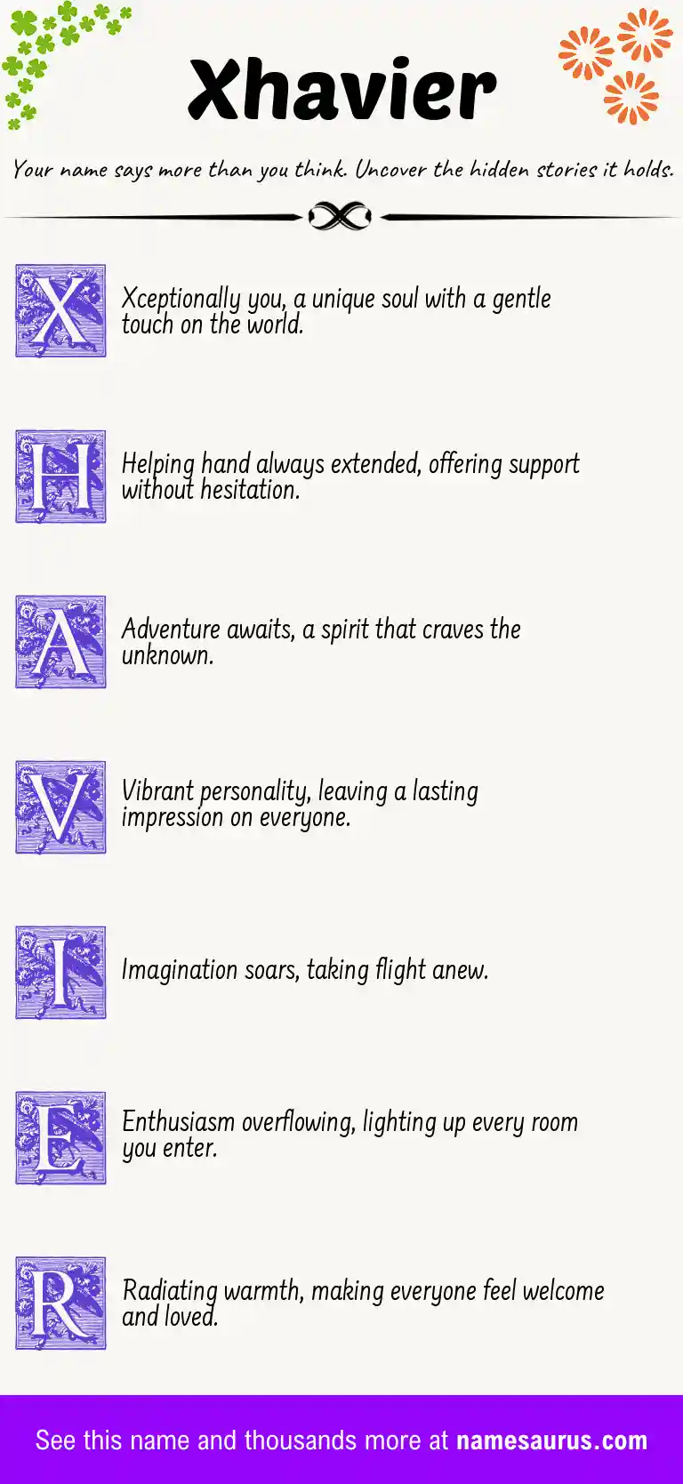 Acrostic poem about Xhavier.