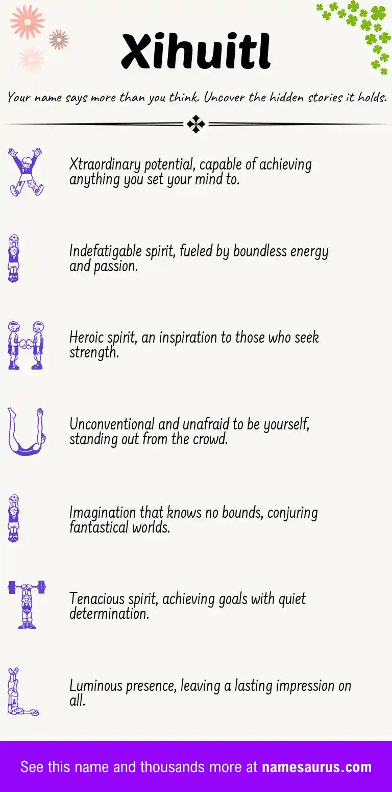 Acrostic poem about Xihuitl.