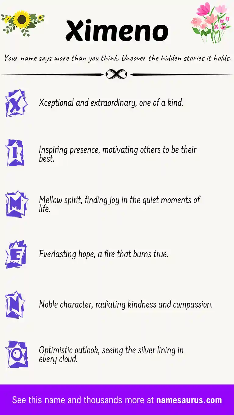 Acrostic poem about Ximeno.