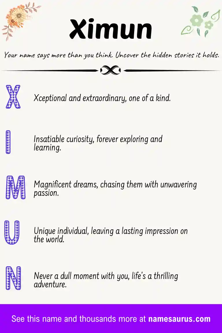 Acrostic poem about Ximun.