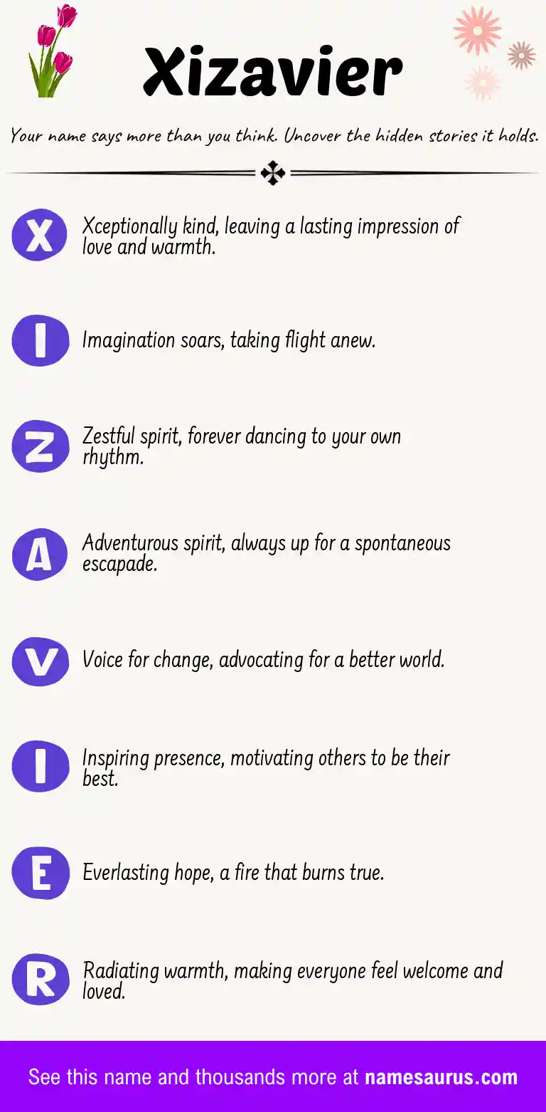 Acrostic poem about Xizavier.