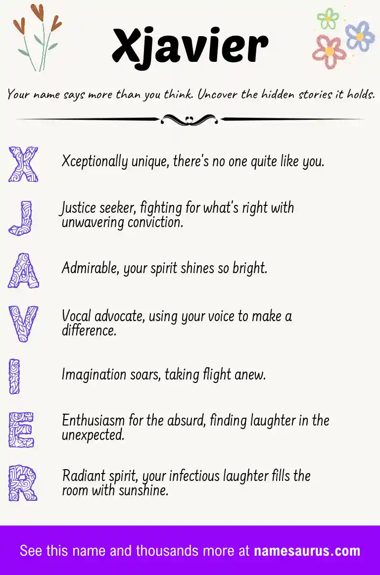 Acrostic poem about Xjavier.