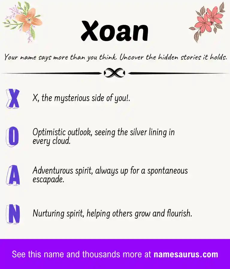 Acrostic poem about Xoan.