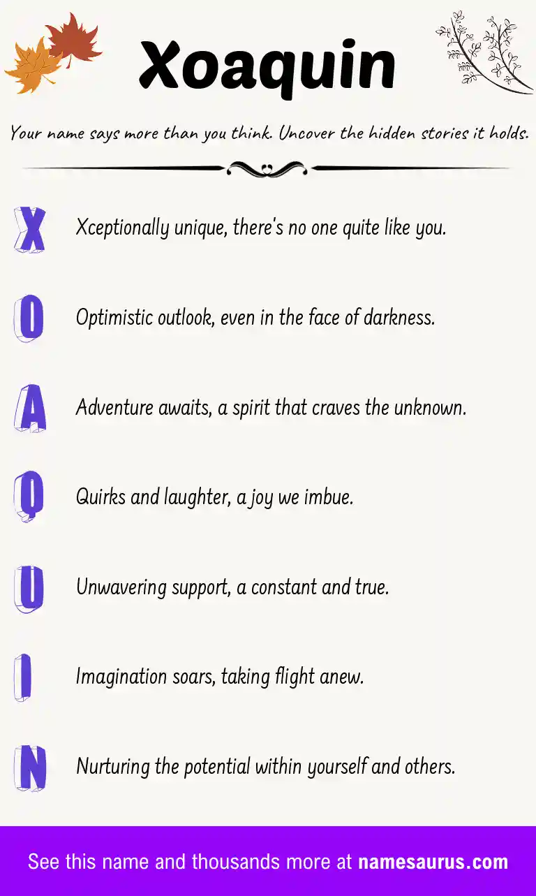 Acrostic poem about Xoaquin.