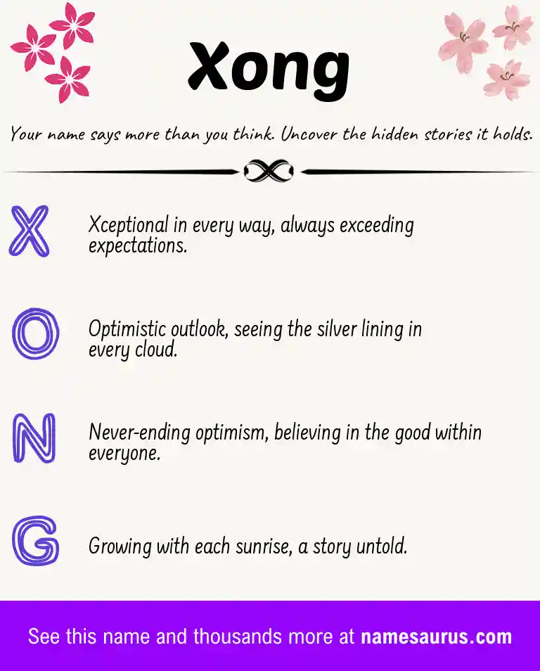 Acrostic poem about Xong.