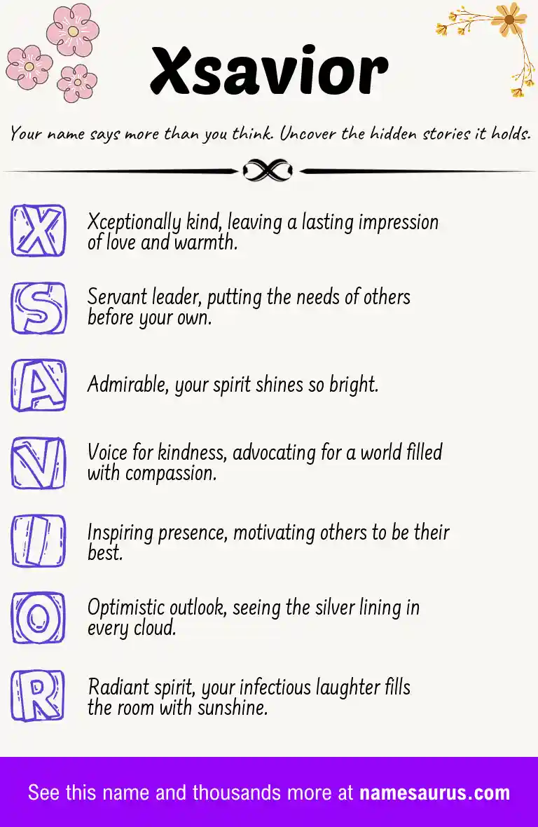 Acrostic poem about Xsavior.