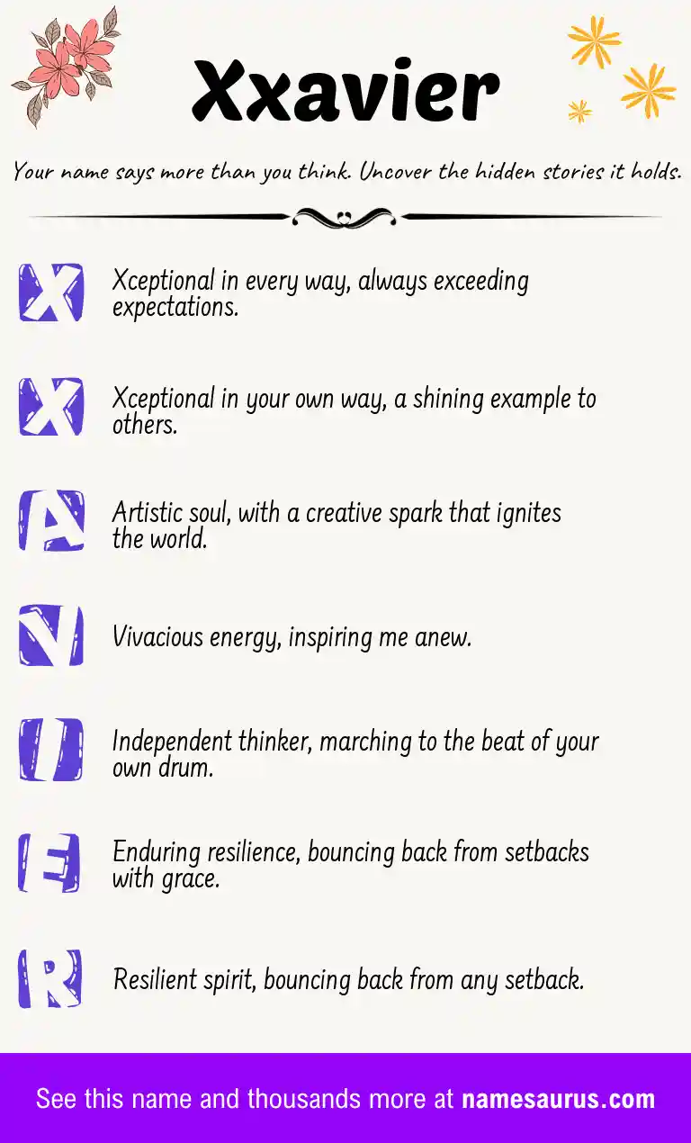 Acrostic poem about Xxavier.