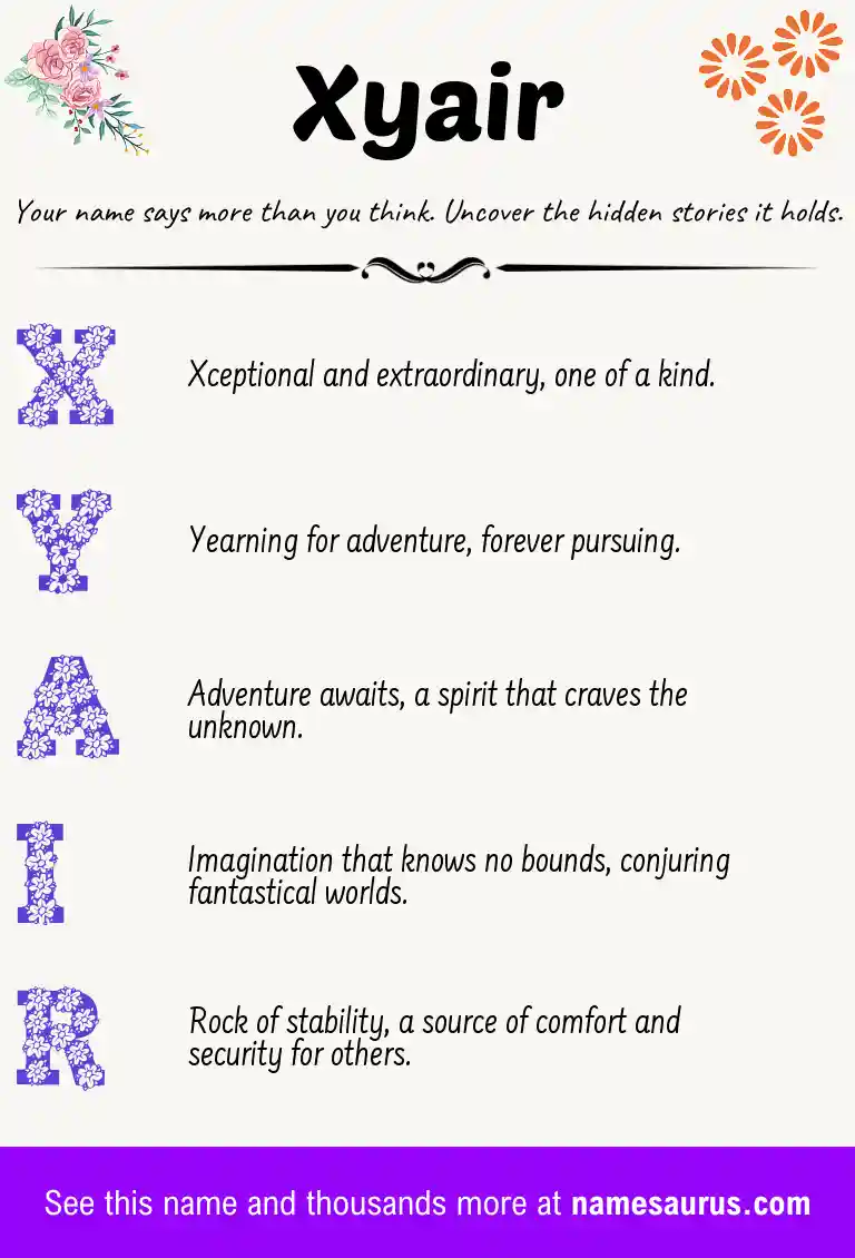 Acrostic poem about Xyair.