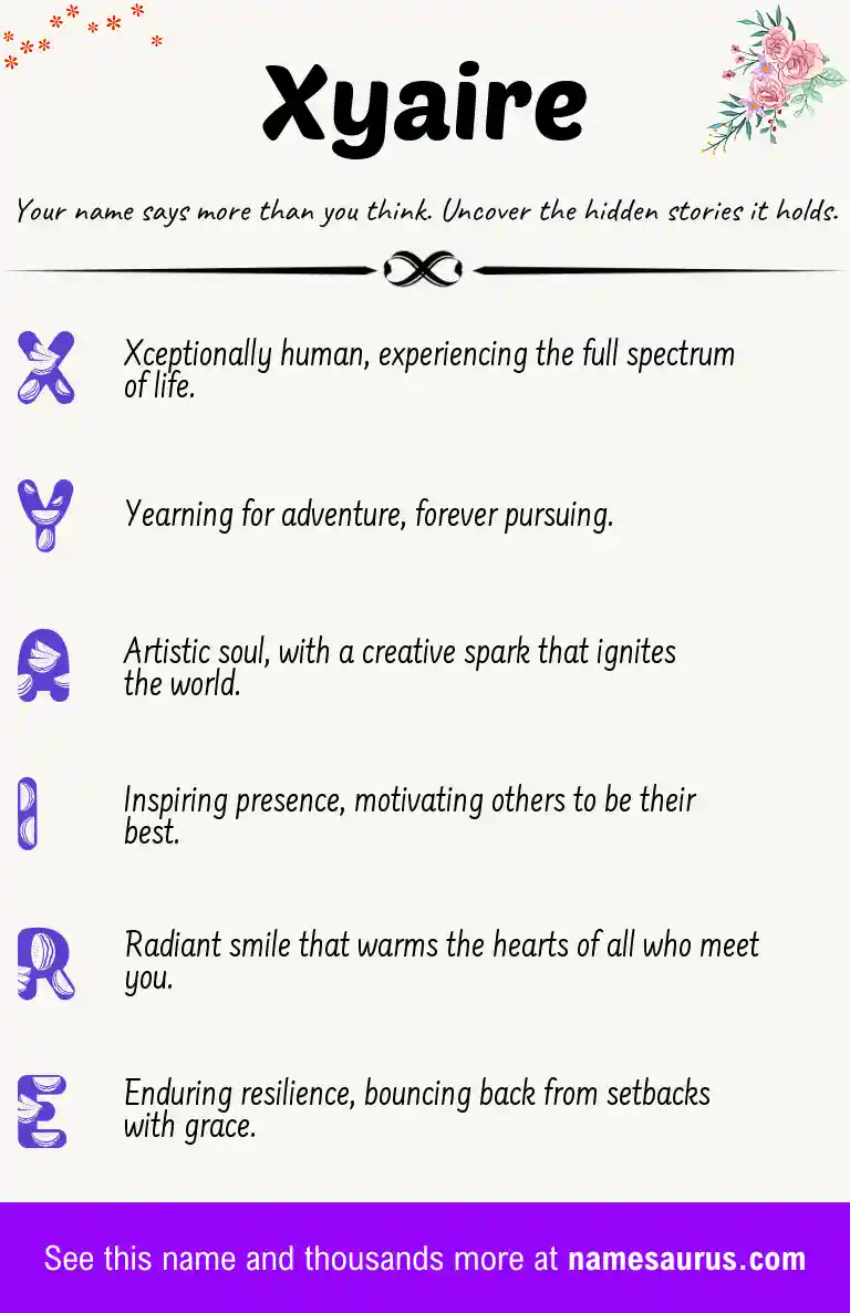 Acrostic poem about Xyaire.