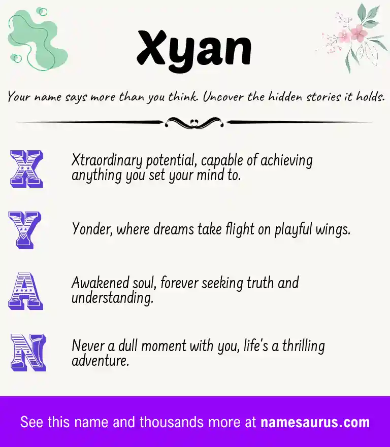 Acrostic poem about Xyan.