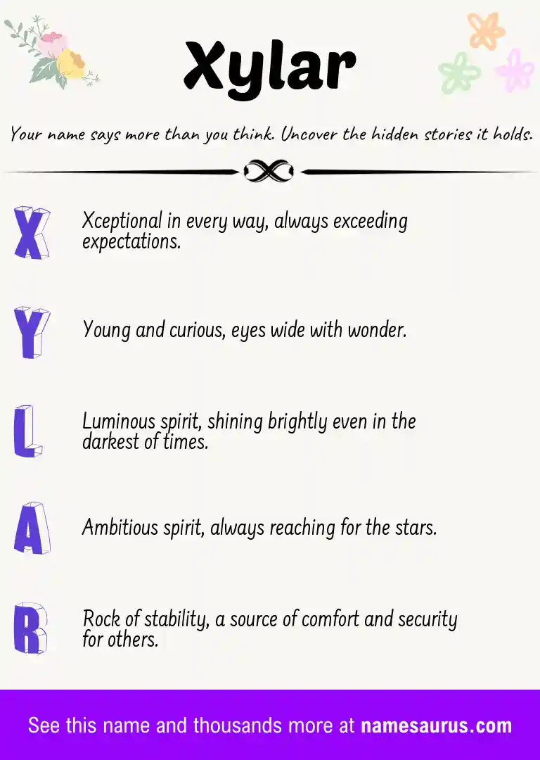 Acrostic poem about Xylar.