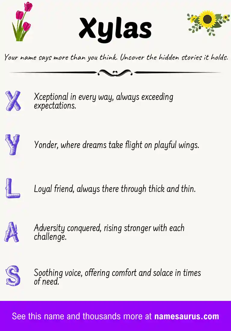 Acrostic poem about Xylas.
