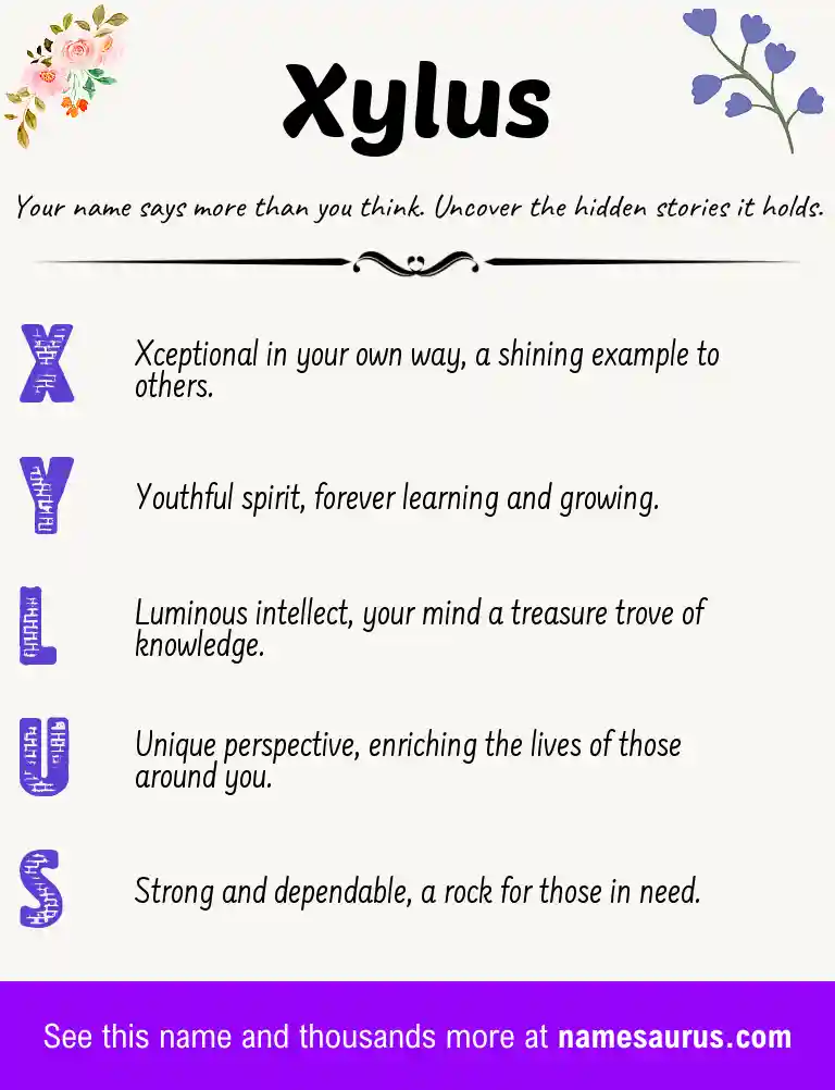 Acrostic poem about Xylus.