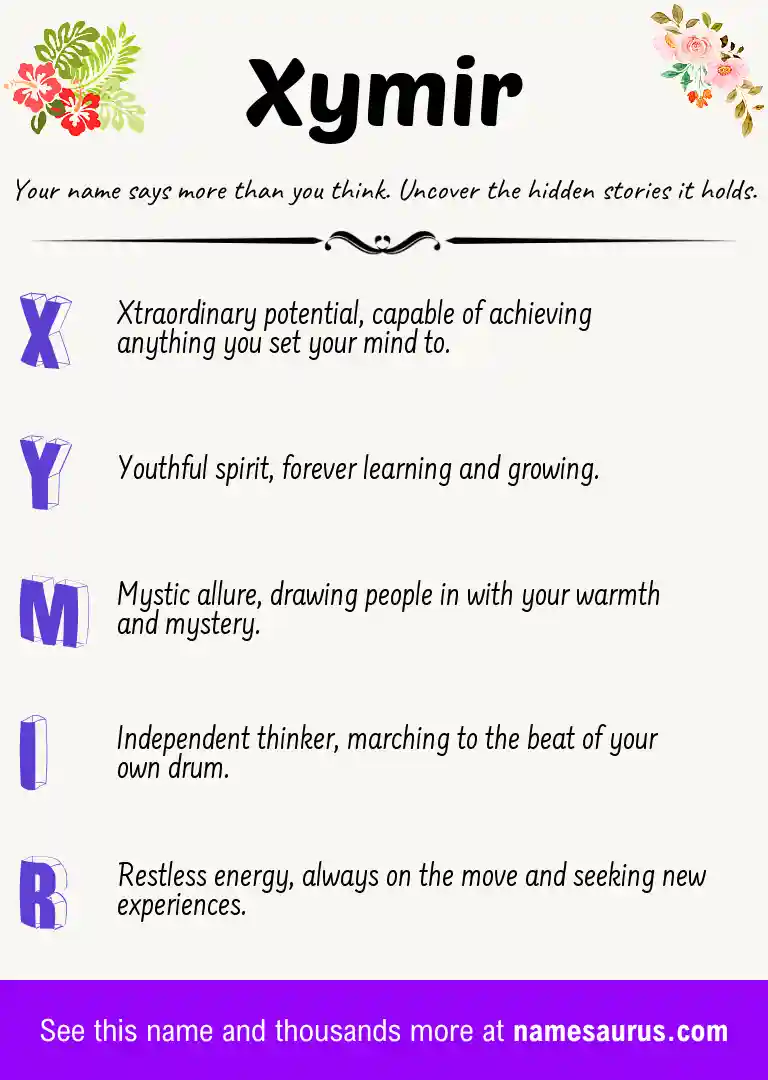Acrostic poem about Xymir.