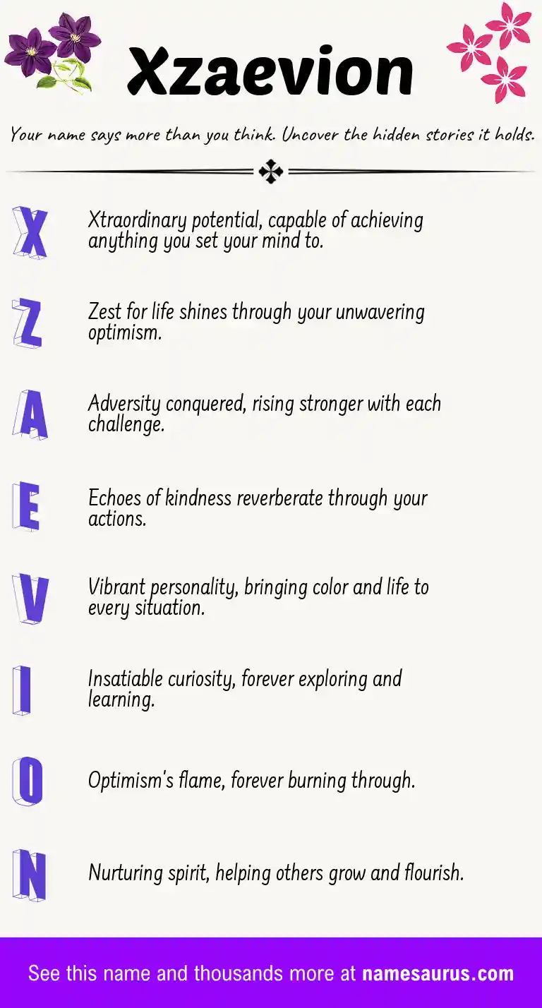 Acrostic poem about Xzaevion.