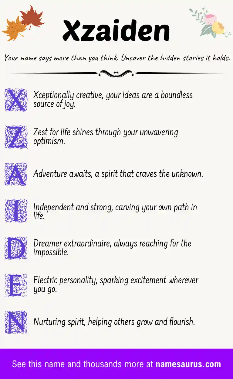 Acrostic poem about Xzaiden.