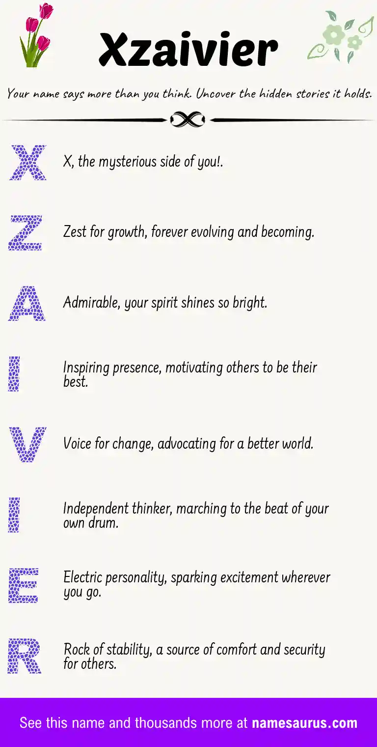 Acrostic poem about Xzaivier.