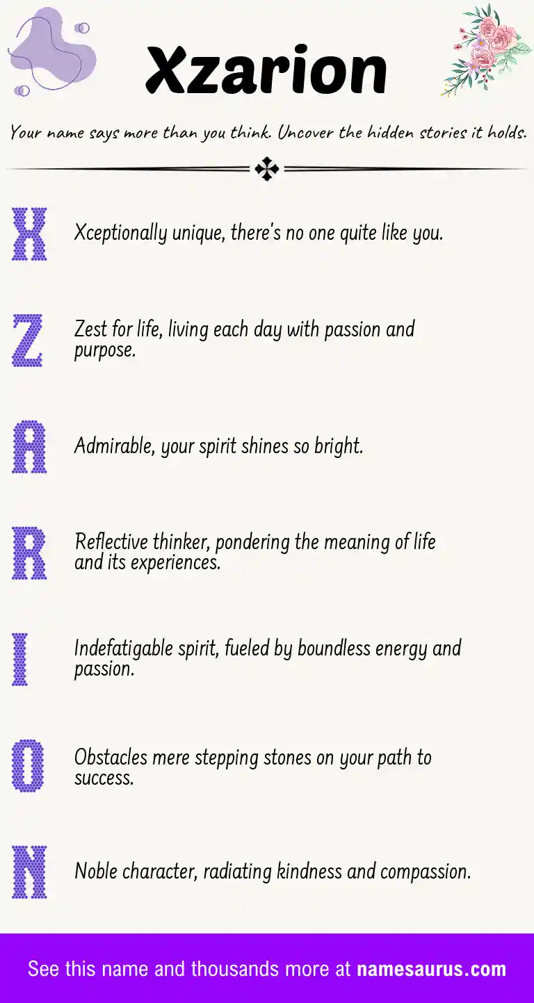 Acrostic poem about Xzarion.