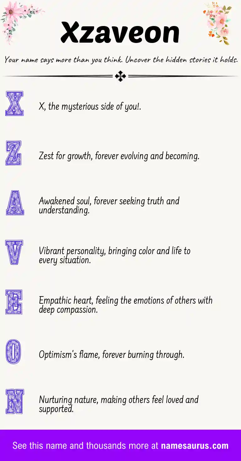 Acrostic poem about Xzaveon.