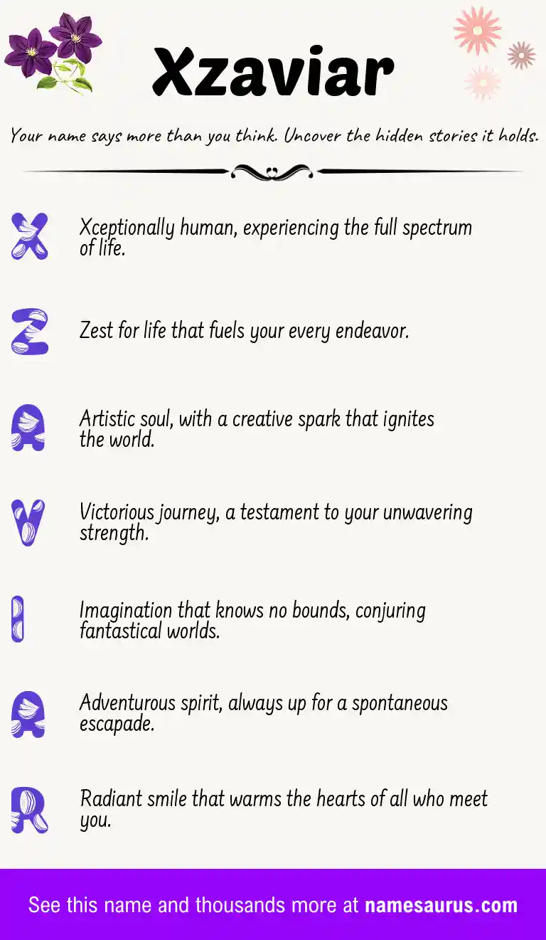 Acrostic poem about Xzaviar.