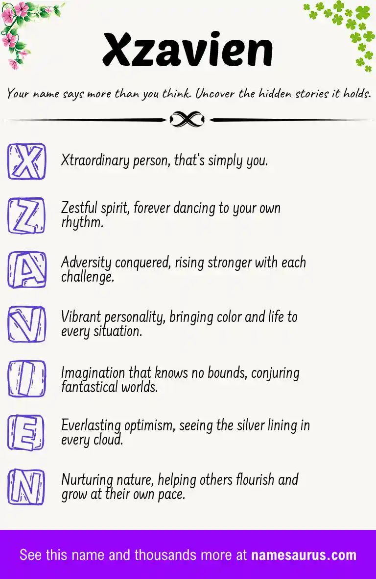 Acrostic poem about Xzavien.