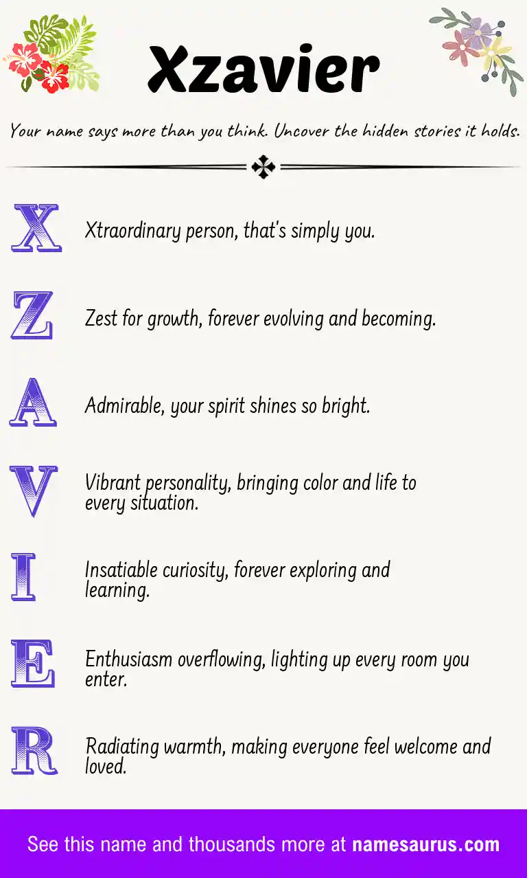 Acrostic poem about Xzavier.