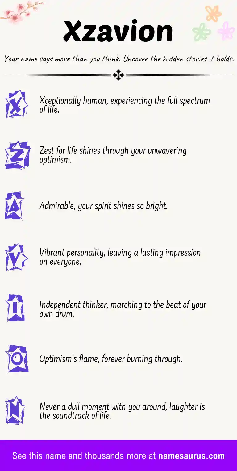 Acrostic poem about Xzavion.
