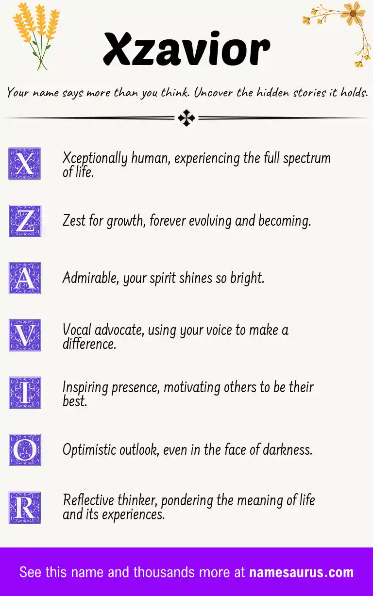 Acrostic poem about Xzavior.