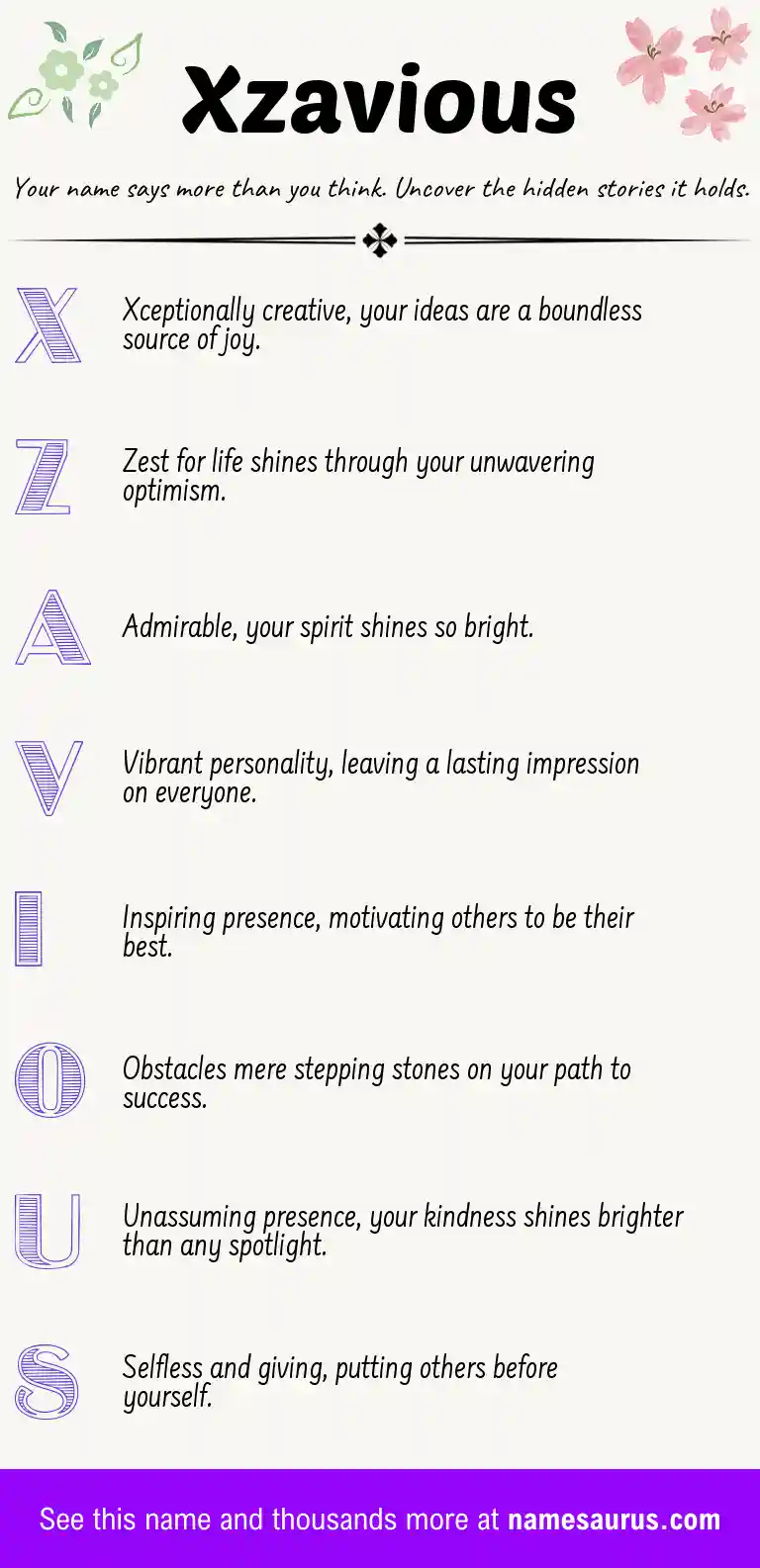 Acrostic poem about Xzavious.