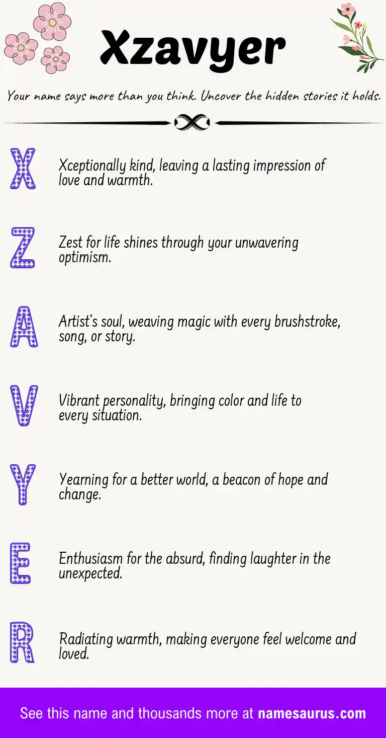 Acrostic poem about Xzavyer.