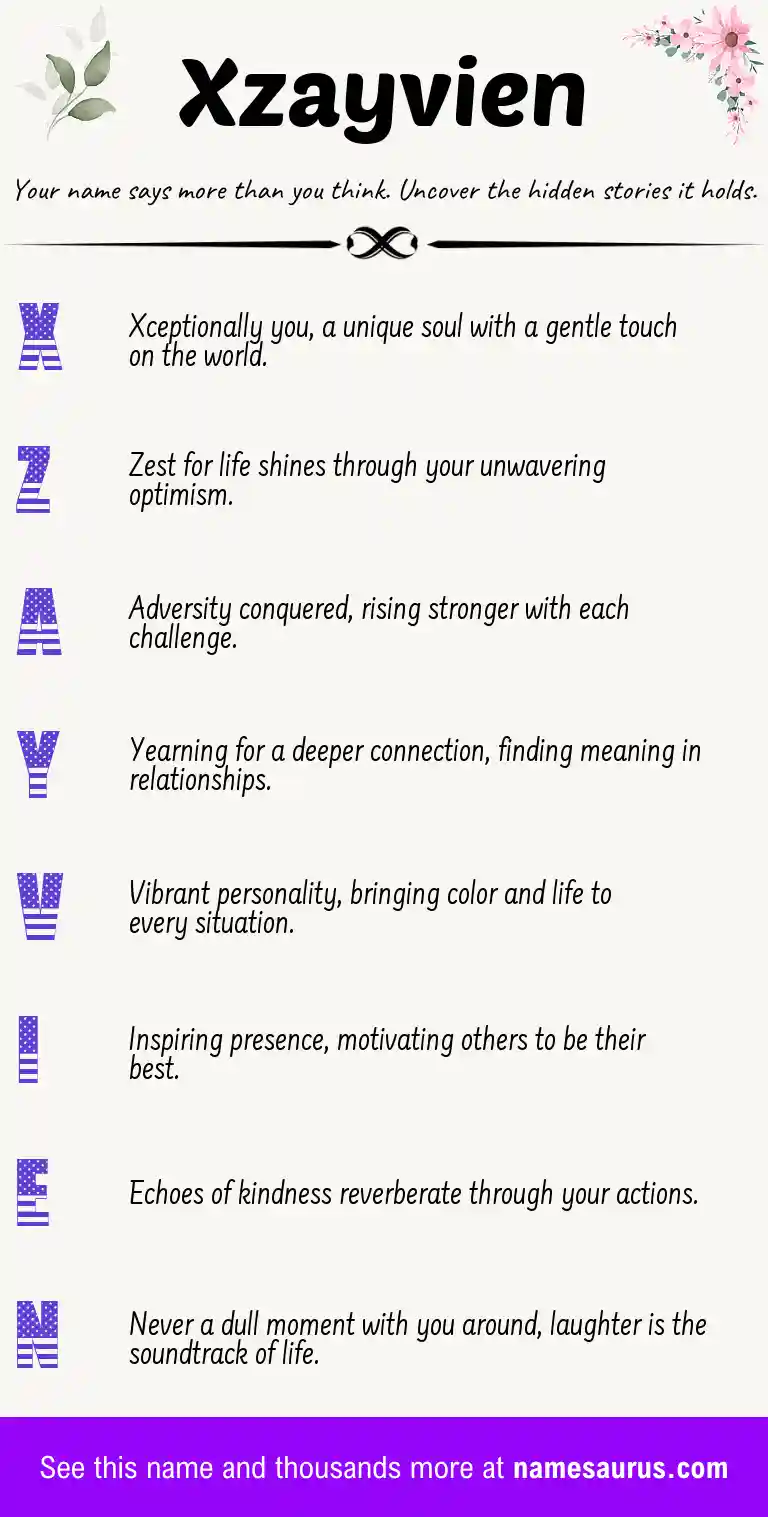 Acrostic poem about Xzayvien.