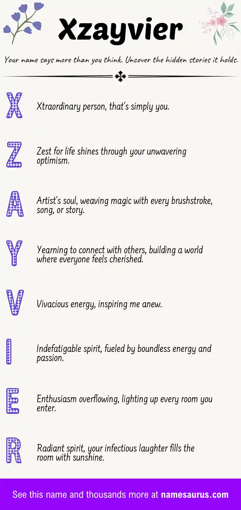 Acrostic poem about Xzayvier.