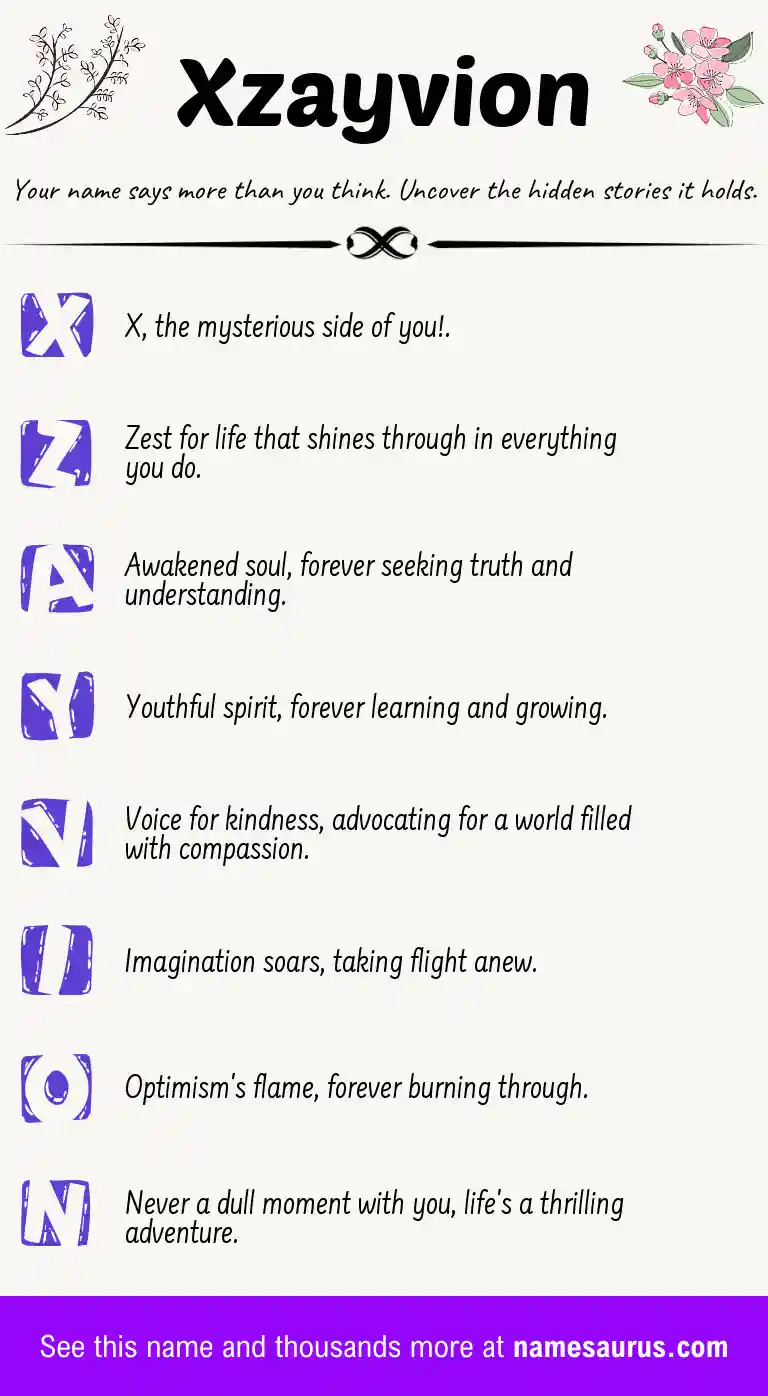 Acrostic poem about Xzayvion.