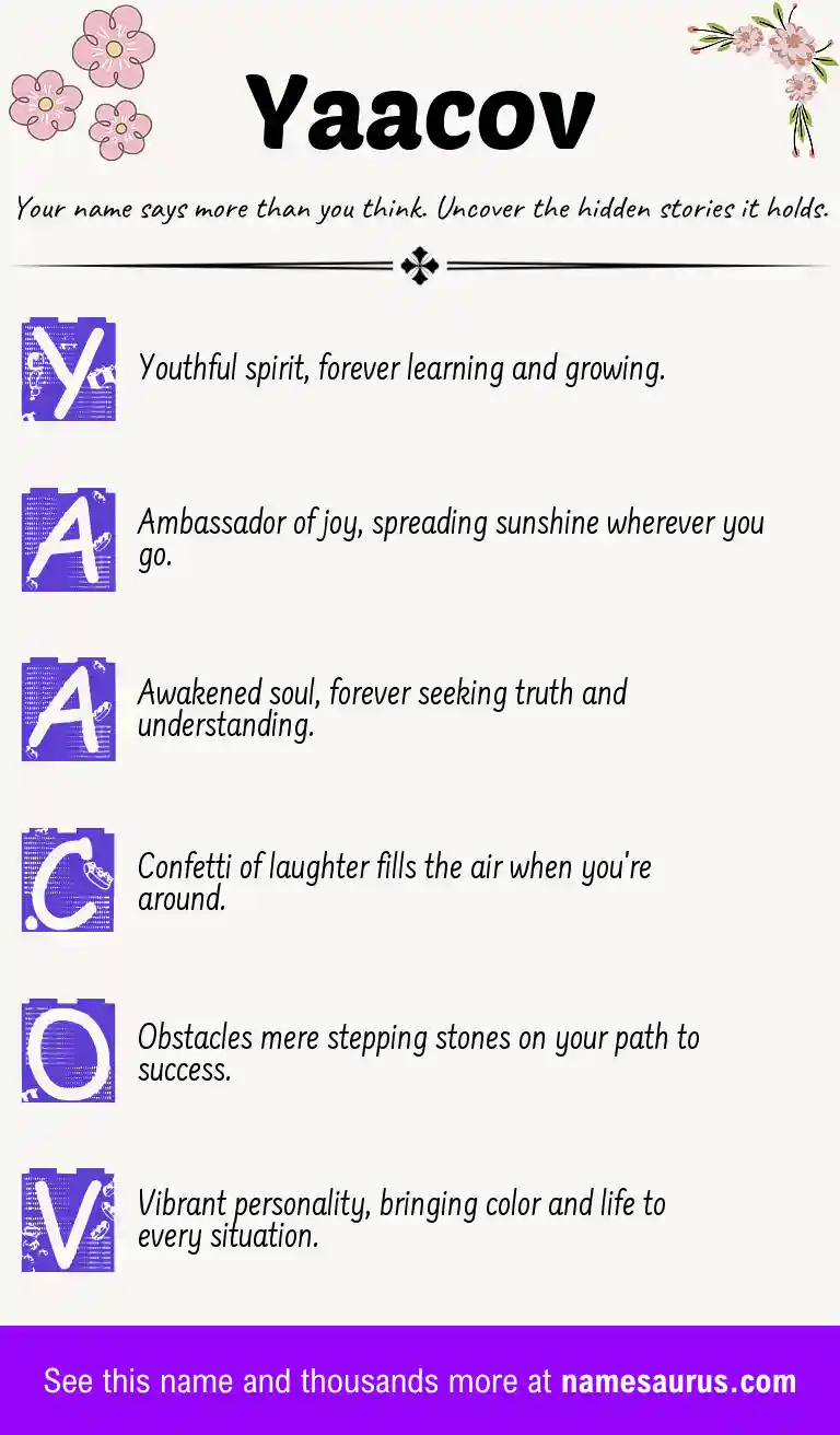 Acrostic poem about Yaacov.