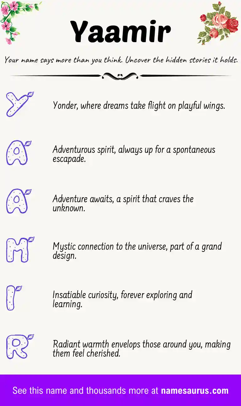 Acrostic poem about Yaamir.