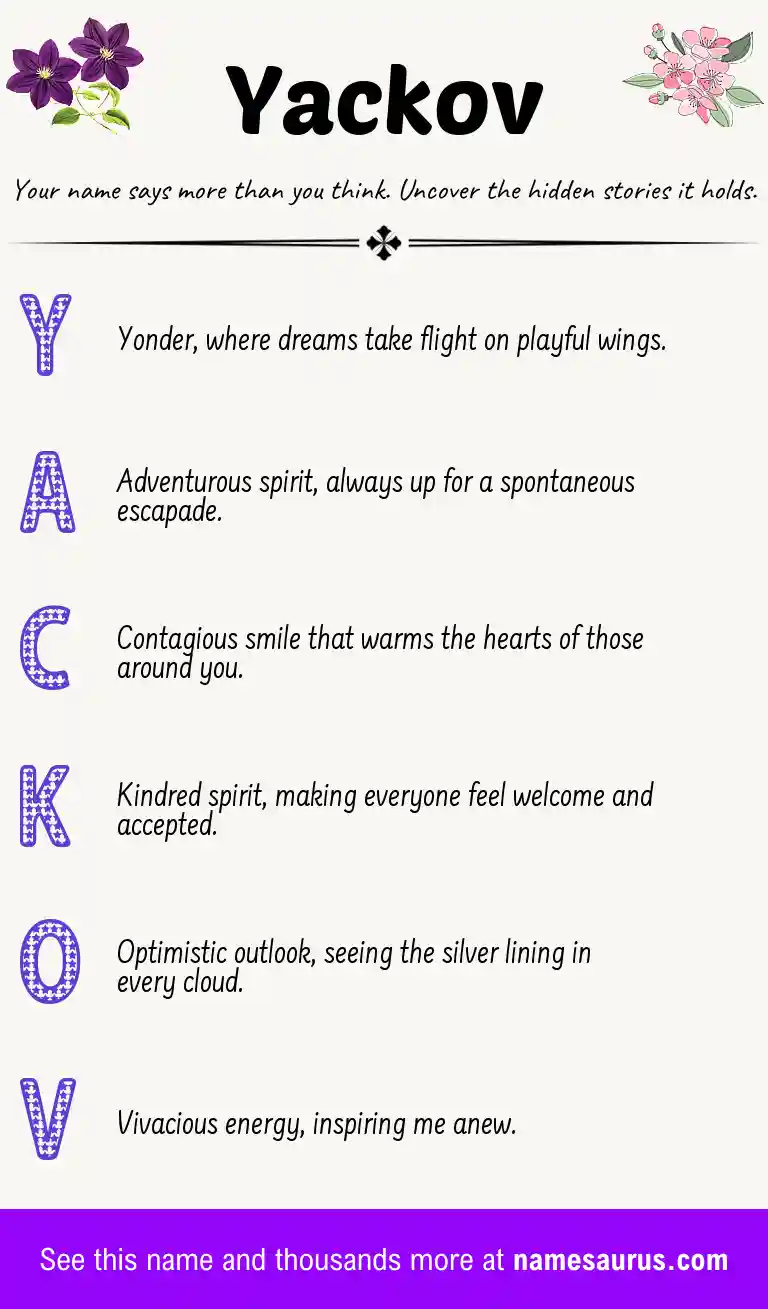 Acrostic poem about Yackov.