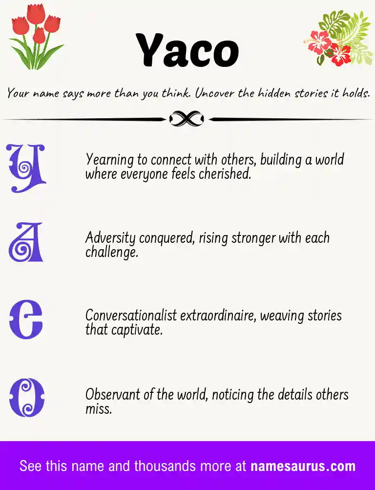 Acrostic poem about Yaco.