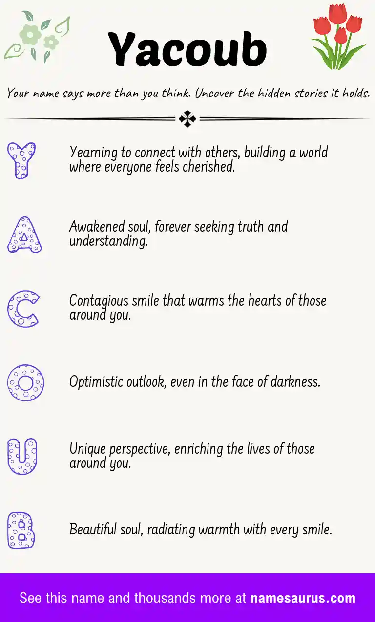 Acrostic poem about Yacoub.
