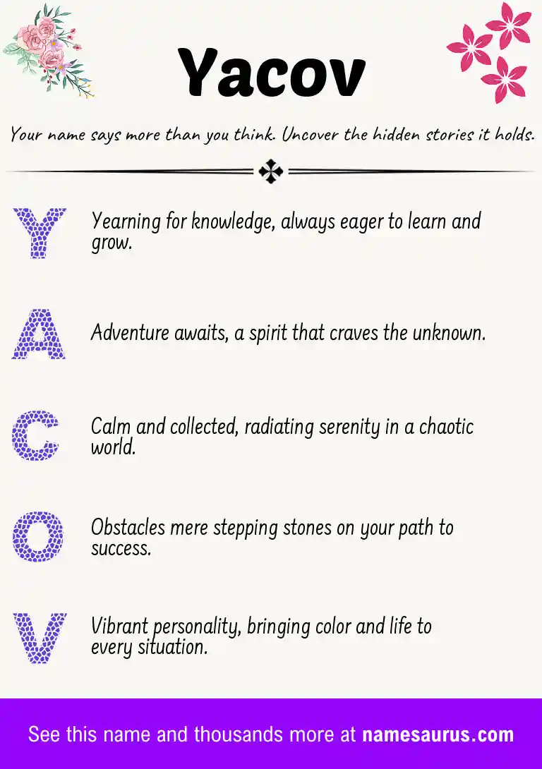 Acrostic poem about Yacov.