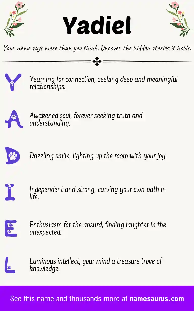 Acrostic poem about Yadiel.