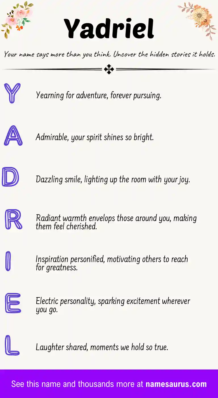 Acrostic poem about Yadriel.