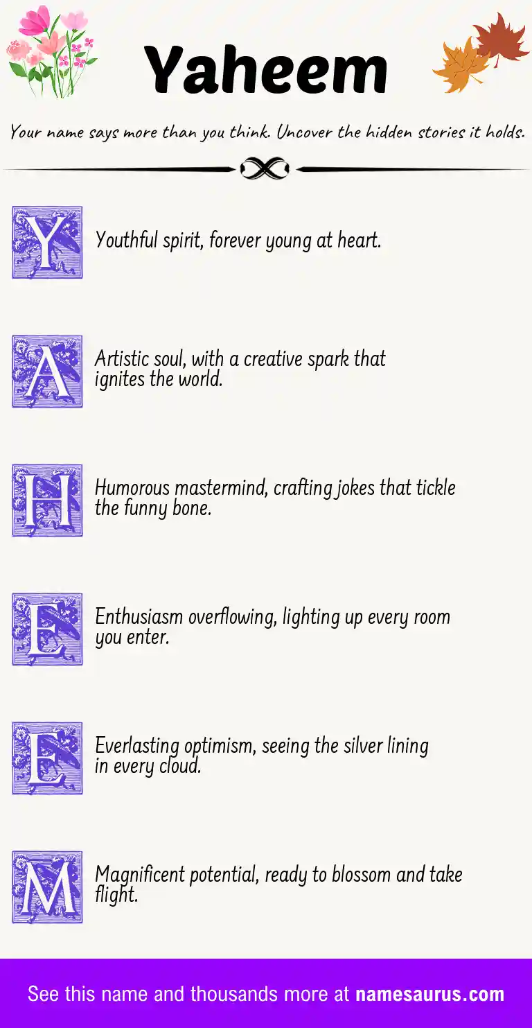 Acrostic poem about Yaheem.