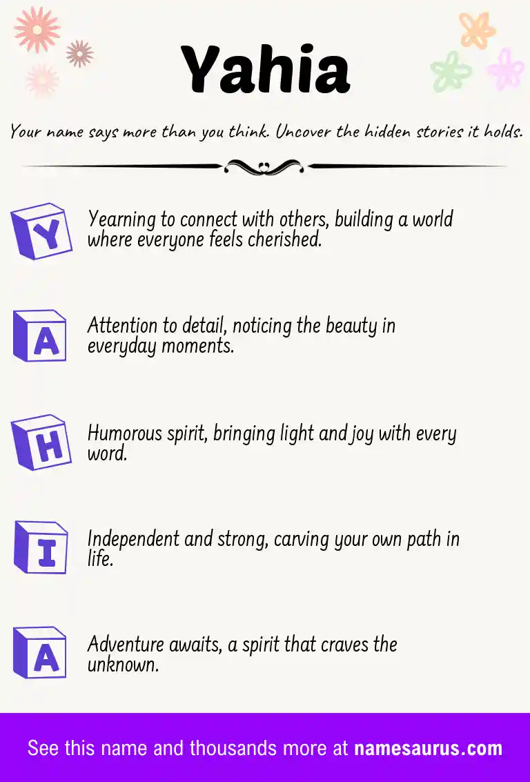 Acrostic poem about Yahia.