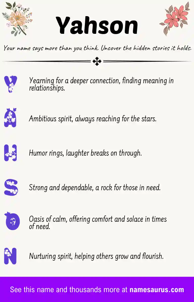 Acrostic poem about Yahson.