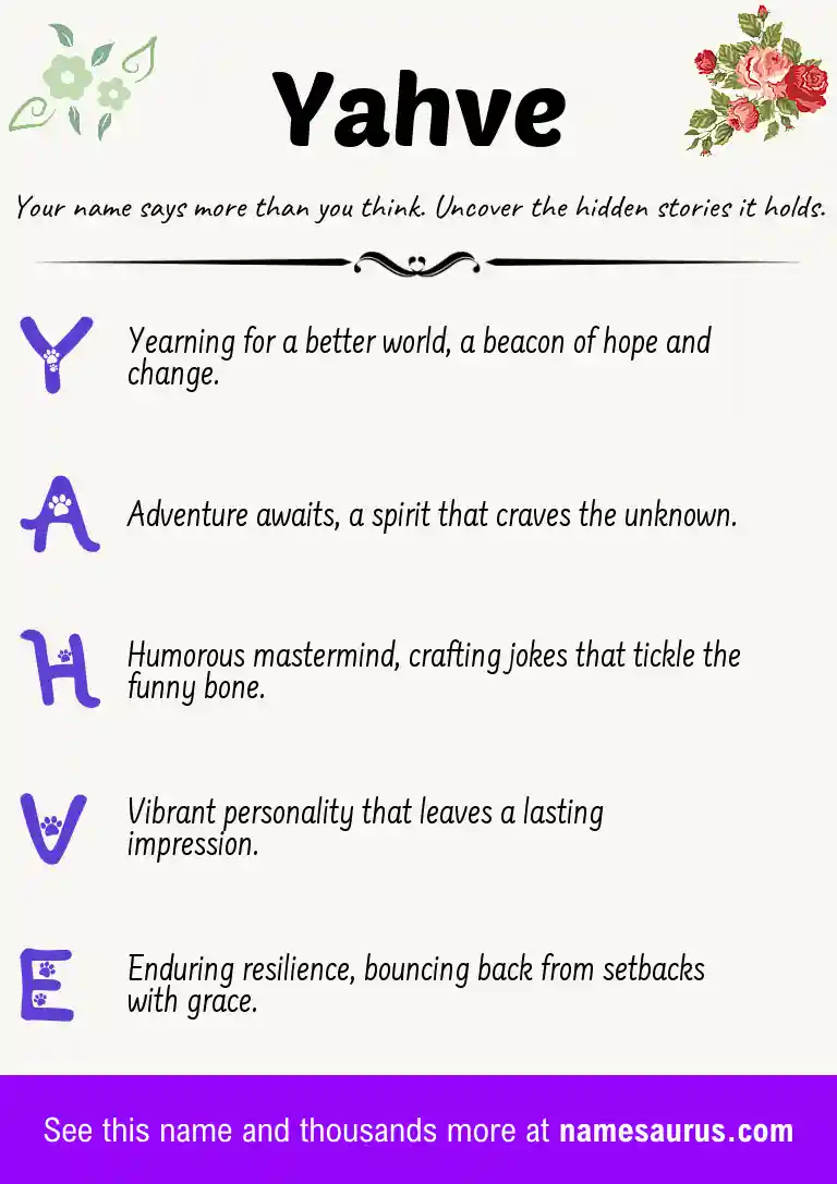 Acrostic poem about Yahve.