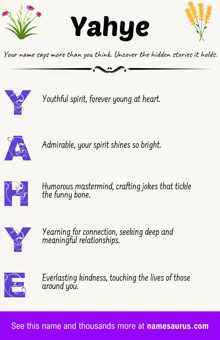 Acrostic poem about Yahye.