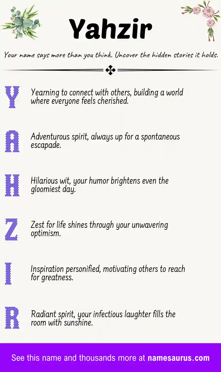Acrostic poem about Yahzir.