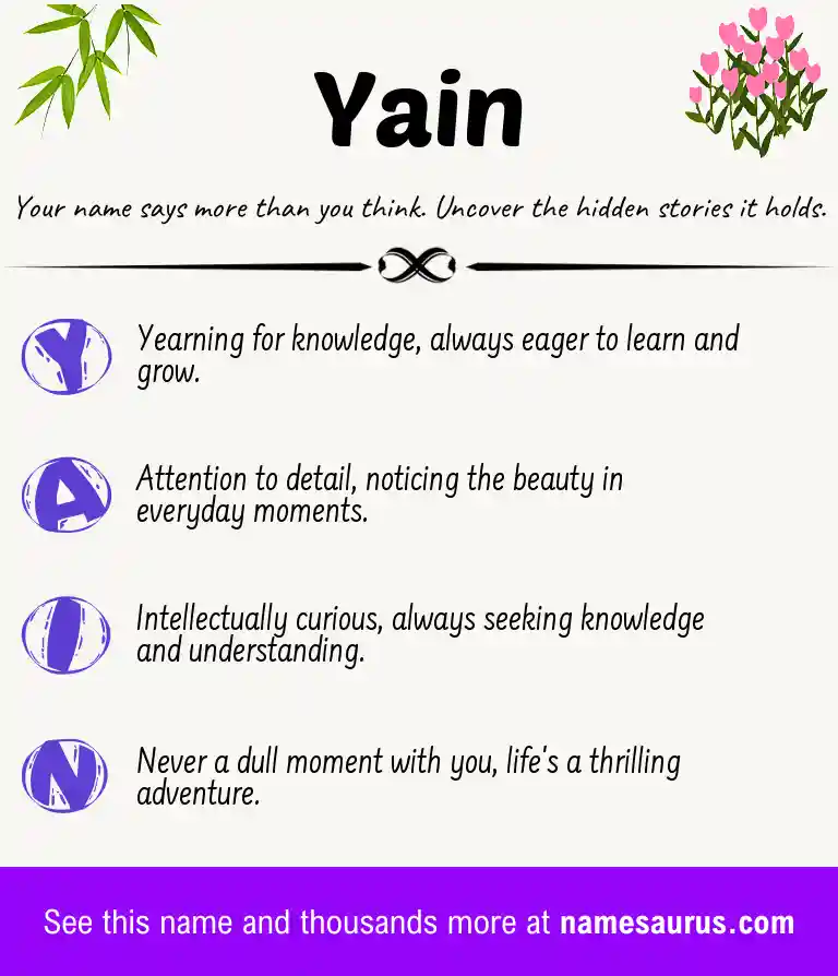 Acrostic poem about Yain.