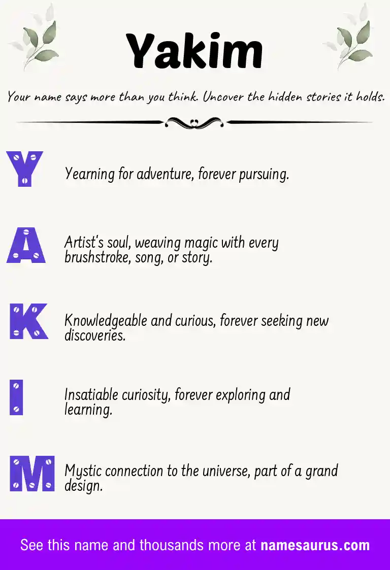 Acrostic poem about Yakim.